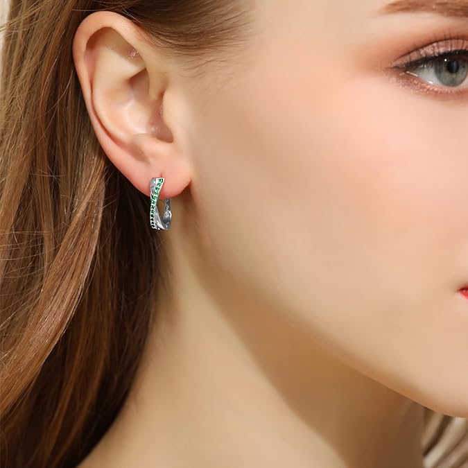 Petites Boucles Zircon Vert Trèfle Femmes Parfaites