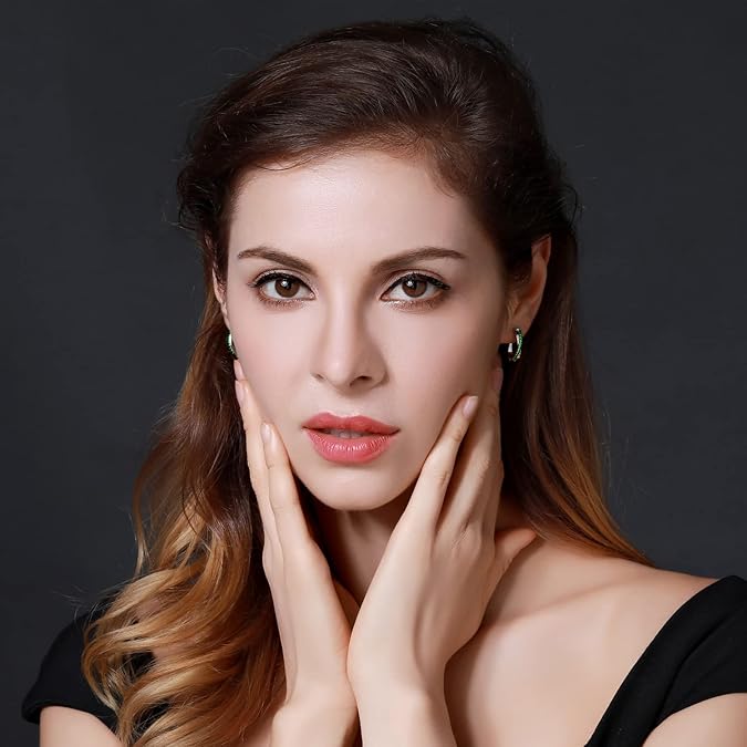 Petites Boucles Zircon Vert Trèfle Femmes Parfaites