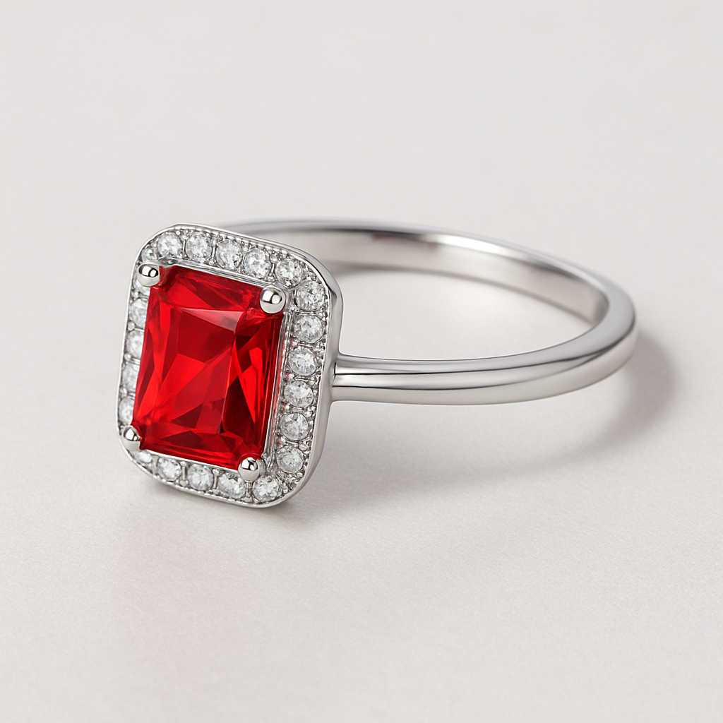Bague tendance cristal rouge Femmes Parfaites