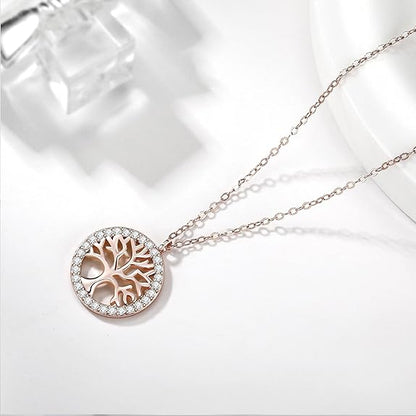 Arbre de vie Collier Or Rose Femmes Parfaites