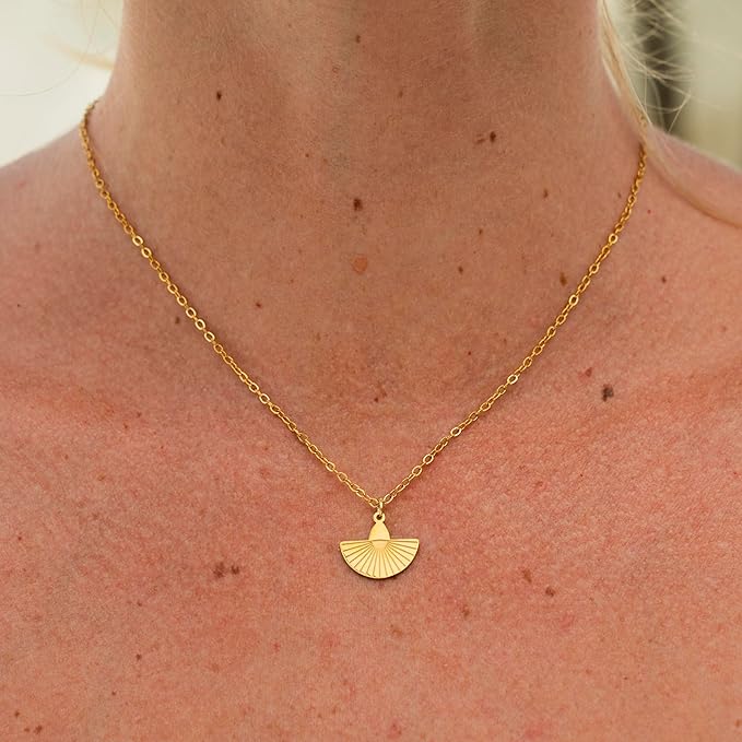 Collier Éventail Doré Femmes Parfaites