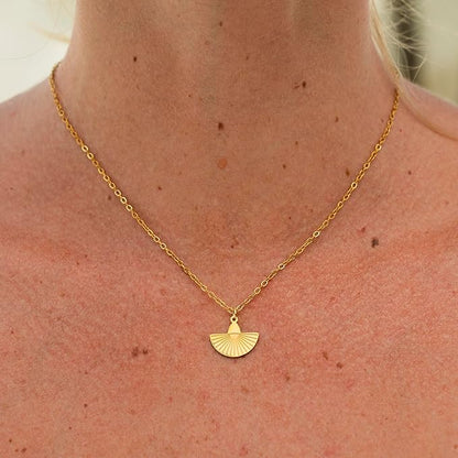 Collier Éventail Doré Femmes Parfaites