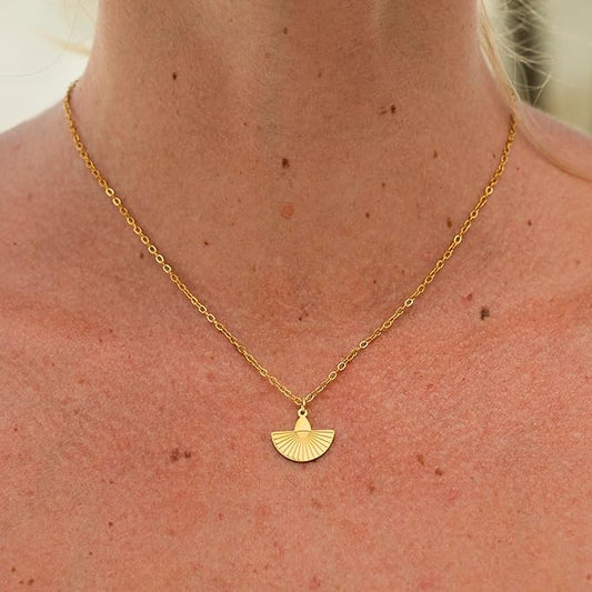 Collier Éventail Doré Femmes Parfaites