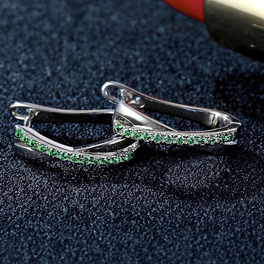 Petites Boucles Zircon Vert Trèfle Femmes Parfaites