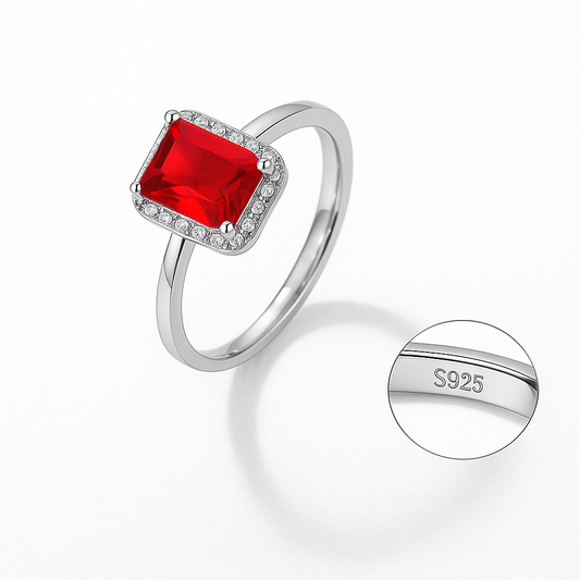 Bague tendance cristal rouge Femmes Parfaites